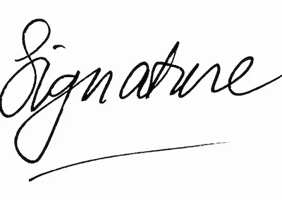 Handwritten signature on white paper - before removing the background