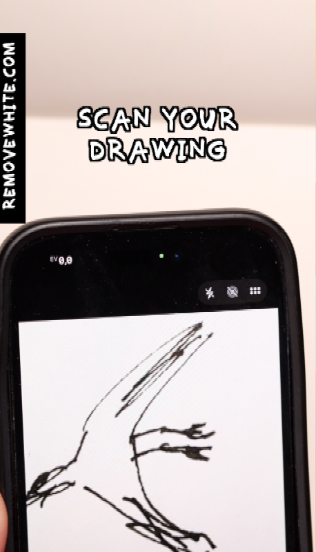 Video demo: paper background removed from a scanned drawing with RemoveWhite