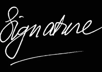 Transparent signature on black background - white ink effect using RemoveWhite