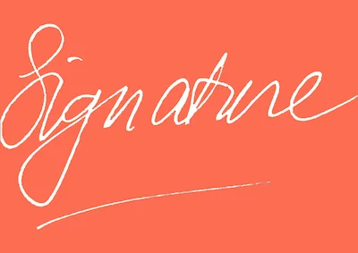 Transparent signature on red background after removing white pixels